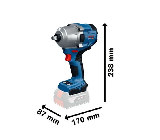 Bosch GDS 18V-780 Professional Cordless Impact Wrench – High Torque Power Tool for Automotive Repair, Heavy Duty Fastening, and Industrial Assembly Applications